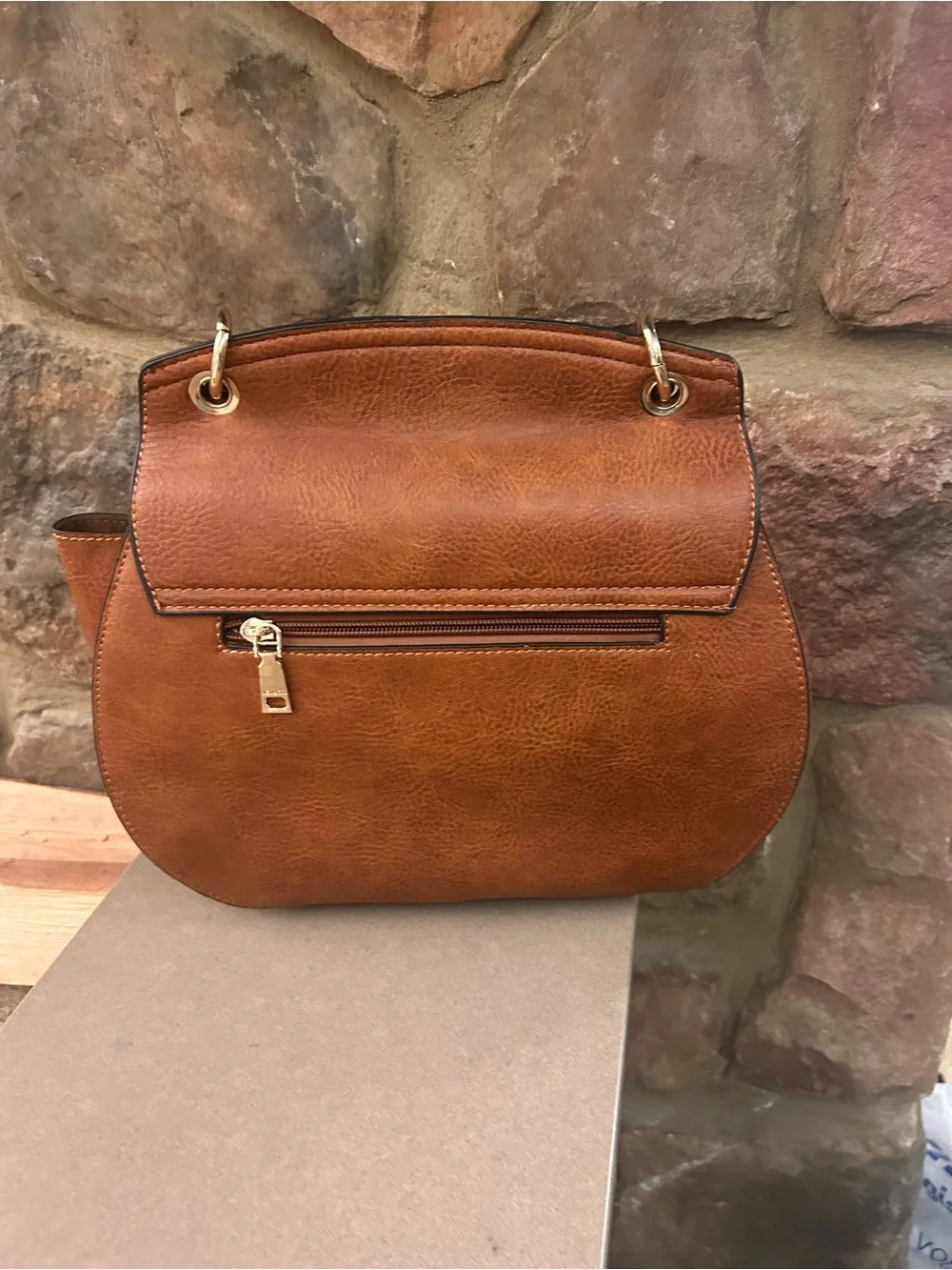 Bag Leopard-Print Flap Satchel in Brown Jenn and Company - Picture 2 of 8